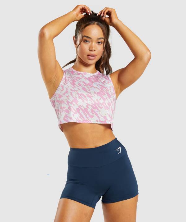 Damske Tielko Gymshark Training Crop Ruzove | FO8960514